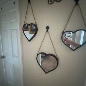 Heart-Shaped Black Wall Mirrors